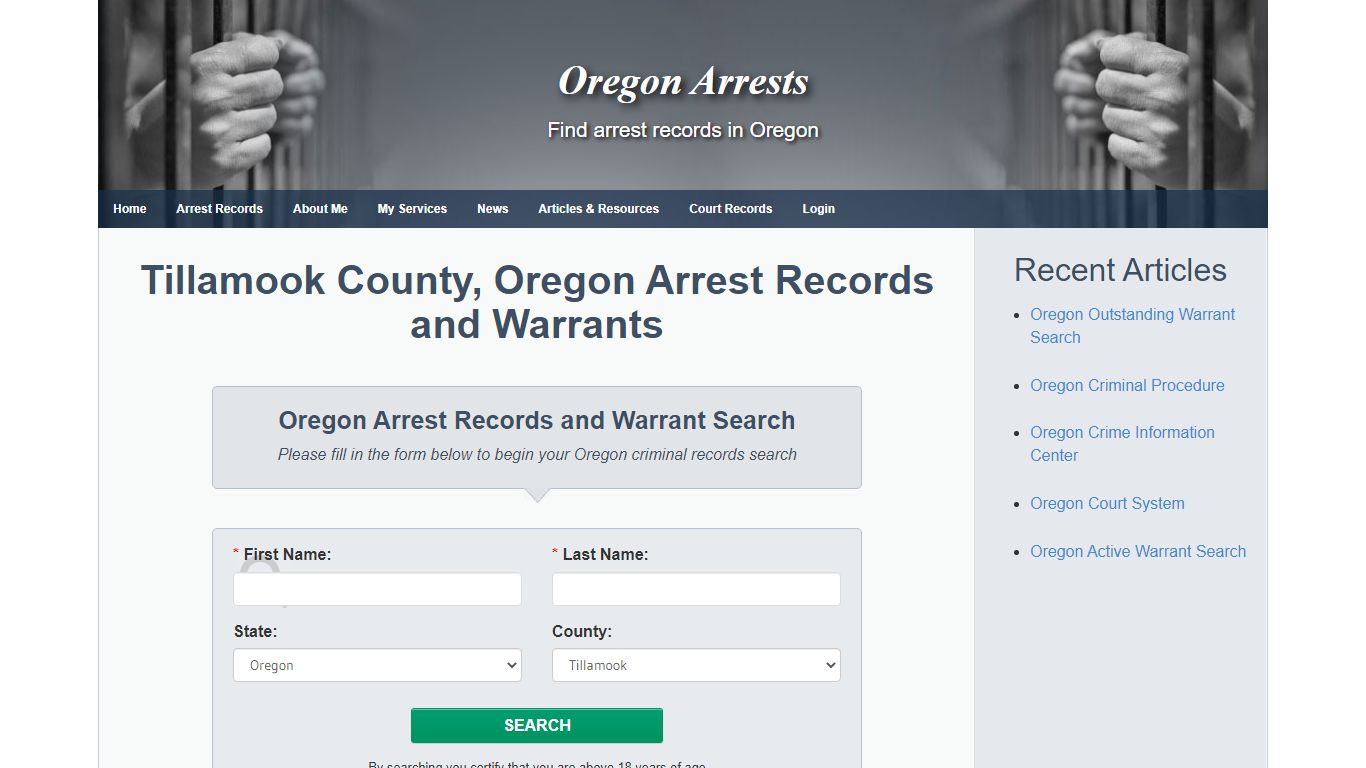 Tillamook County, Oregon Arrest Records and Warrants